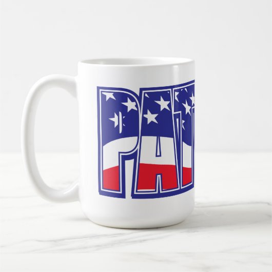 米国国旗の愛国者 コーヒーマグカップ (左)