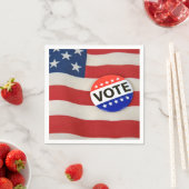 米国国旗の投票ボタン スタンダードカクテルナプキン (インサイチュ)