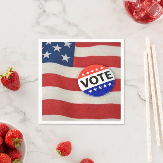 米国国旗の投票ボタン スタンダードカクテルナプキン (インサイチュ)