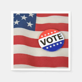 米国国旗の投票ボタン スタンダードカクテルナプキン