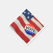 米国国旗の投票ボタン スタンダードカクテルナプキン (角)