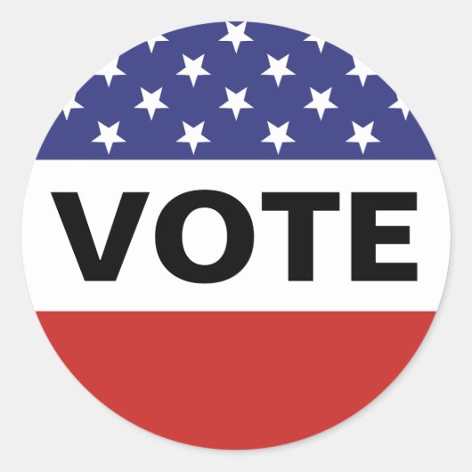 米国国旗の投票 ラウンドシール (正面)