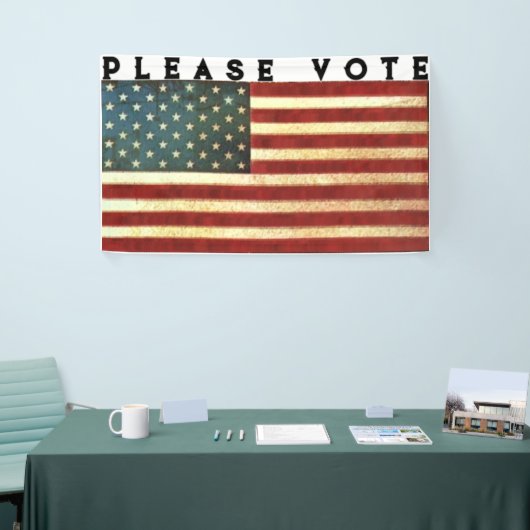 米国国旗の投票 横断幕
