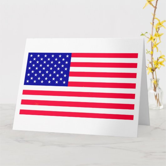米国国旗の折り畳みグリーティングカード カード (黄色い花)
