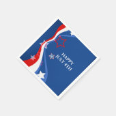 米国国旗の抽象デザイン スタンダードカクテルナプキン (角)