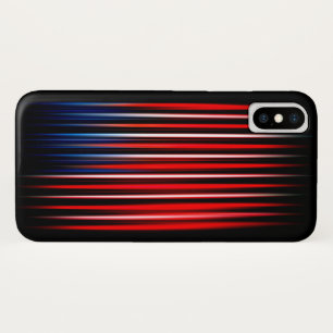 米国国旗の抽象芸術 ストライプの iPhone X ケース