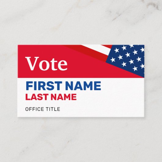 米国国旗の政治キャンペーエレガントンの名刺 名刺 (正面)