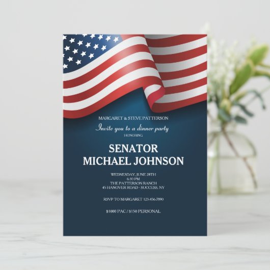 米国国旗の政治的資金調達招待状 招待状 (スタンド正面)