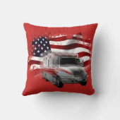 米国国旗の救急車EMT救急医療隊員応答者 クッション (裏面)