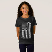 米国国旗の整備士レンチギフトウィメンズ Tシャツ (正面フル)