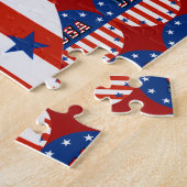 米国国旗の文字の円パターン11" x 14" ジグソーパズル (側面)