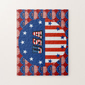 米国国旗の文字の円パターン11" x 14" ジグソーパズル (縦)