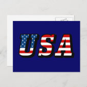 米国国旗の文字 ポストカード (正面/裏面)