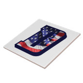 米国国旗の文字"D"大きな写真セラミックタイル タイル (側面)