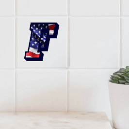 米国国旗の文字"F"大きな写真セラミックタイル タイル