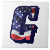 米国国旗の文字"G"大きな写真セラミックタイル タイル (正面)
