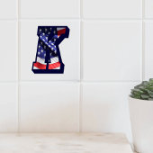 米国国旗の文字「K」大型フォトセラミックタイル タイル