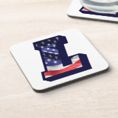 米国国旗の文字「L」 コースター (左側)