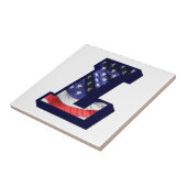 米国国旗の文字"L"小さな写真セラミックタイル タイル (側面)