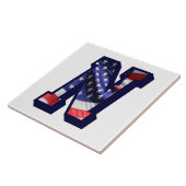 米国国旗の文字"N"大きな写真セラミックタイル タイル (側面)