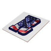 米国国旗の文字"R"大きな写真セラミックタイル タイル (側面)