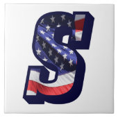 米国国旗の文字"S"大きな写真セラミックタイル タイル (正面)