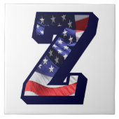 米国国旗の文字"Z"大きな写真セラミックタイル タイル (正面)