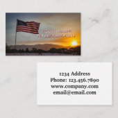 米国国旗の日没の会社名名刺 名刺 (正面/裏面)