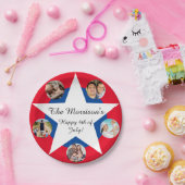 米国国旗の日（日）赤・青・白パップ ペーパープレート (パーティー)