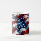 米国国旗の星とストライプインスパイア コーヒーマグカップ (中央)