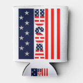 米国国旗の星とストライプカスタム 缶クーラー (正面)