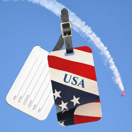 米国国旗の星とストライプ赤と白 ラゲッジタグ