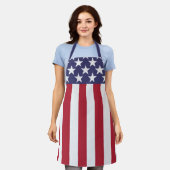 米国国旗の星とストライプ エプロン (着用した状態)