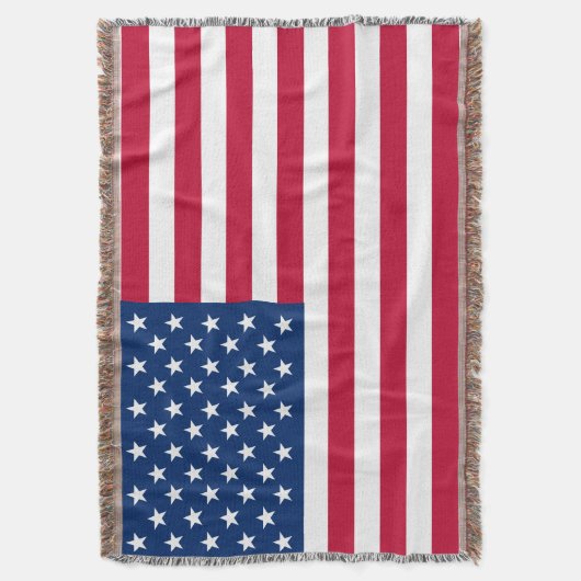 米国国旗の星とストライプ スローブランケット (正面縦)