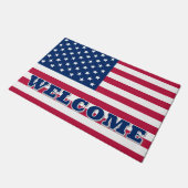 米国国旗の星とストライプ ドアマット (アングル)
