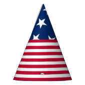 米国国旗の星とストライプ パーティーハット (左)