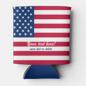 米国国旗の星とストライプ 缶クーラー (正面)