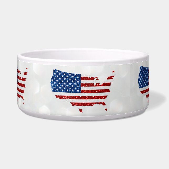 米国国旗の星・ストライプグリッター7月4日 ボウル (正面)