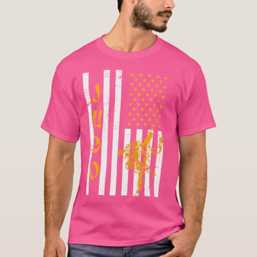 米国国旗の柔道家 Tシャツ (正面)