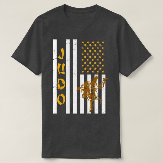 米国国旗の柔道 Tシャツ (デザイン正面)