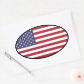 米国国旗の楕円ステッカー 楕円形シール (封筒)