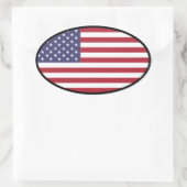 米国国旗の楕円ステッカー 楕円形シール (バッグ)