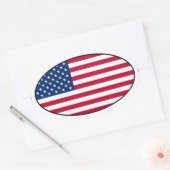 米国国旗の楕円ステッカー 楕円形シール (封筒)
