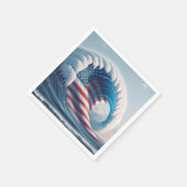 米国国旗の海波 スタンダードカクテルナプキン (角)