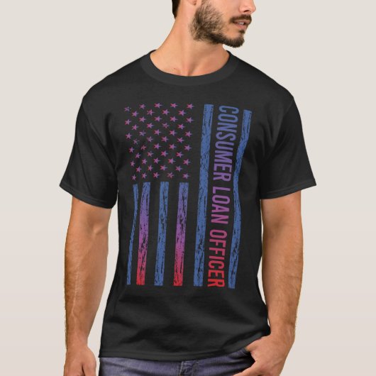 米国国旗の消費者向けローン・オフィサー Tシャツ (正面)