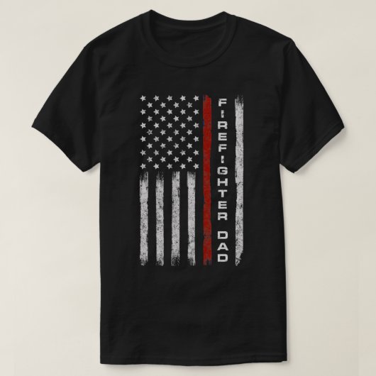 米国国旗の消防パパ父ダディーレスキヤー火災 Tシャツ (デザイン正面)