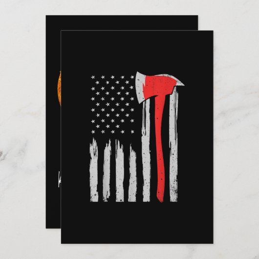 米国国旗の消防士の赤い消防士 シーズンカード (正面/裏面)