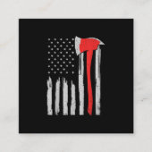 米国国旗の消防士の赤い消防士 スクエア名刺 (正面)