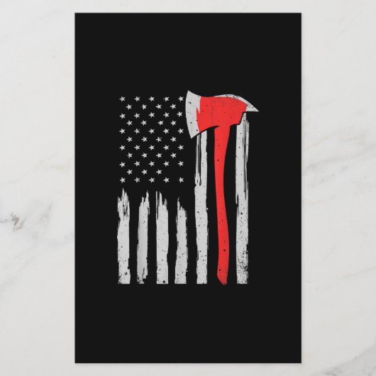 米国国旗の消防士の赤い消防士 チラシ (正面)