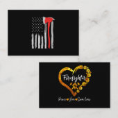 米国国旗の消防士の赤い消防士 名刺 (正面/裏面)